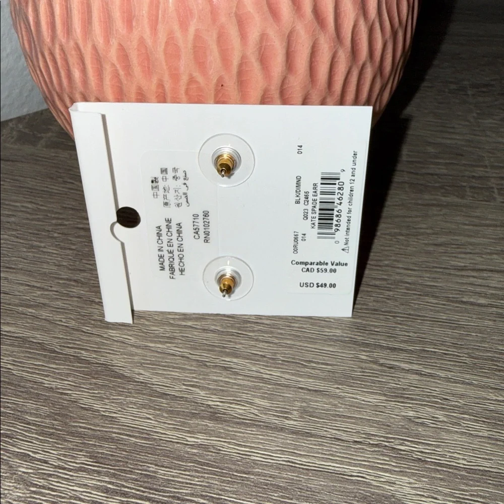 Kate Spade Black and Gold Stud Earrings - Picture 3 of 6